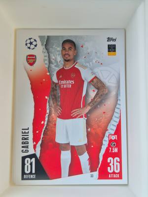 Gabriel – Arsenal – Topps Match Attax UEFA Champions League #33 – Arsenal – Match Attax gyűjtői kártya