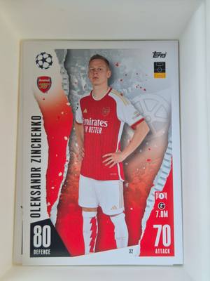 Oleksandr Zinchenko – Arsenal – Topps Match Attax UEFA Champions League #32 Base – Arsenal – Match Attax gyűjtői kártya
