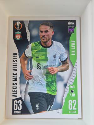 Alexis Mac Allister – Liverpool – Topps Match Attax UEFA Europa League #77 Away Kit – Liverpool – Match Attax gyűjtői kártya