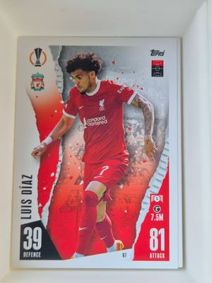 Luis Díaz – Liverpool – Topps Match Attax UEFA Europa League #97 – Liverpool – Match Attax gyűjtői kártya