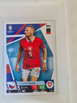 Vladimír Coufal – CZE – Topps UEFA EURO 2024 Germany #CZE 2 Base – Cseh válogatott – Sticker – 2024 gyűjtői kártya