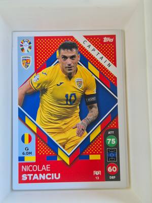 Nicolae Stanciu – Romania – Topps UEFA Euro 2024 Match Attax #13 Base Captain – Román válogatott – Match Attax – 2024 gyűjtői kártya