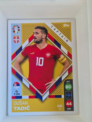 Dušan Tadić – Szerbia – Topps UEFA EURO 2024 Sticker Collection #1 – Szerb válogatott – UEFA EURO – 2024 gyűjtői kártya