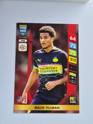 Malik Tillman – PSV – Panini FIFA 365 10 Years 2023/24 #240 Base – PSV Eindhoven – Core – 2023/24 gyűjtői kártya