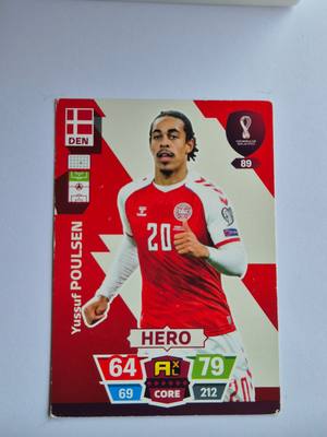 Yussuf Poulsen – Dánia – Panini FIFA World Cup Qatar 2022 Adrenalyn XL #89 Hero – Dán válogatott – Adrenalyn XL – 2022/23 gyűjtői kártya