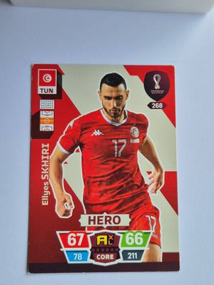 Ellyes Skhiri – Tunisia – Panini Adrenalyn XL FIFA World Cup Qatar 2022 Hero #268 – Tunéziai válogatott – Adrenalyn XL – 2022/23 gyűjtői kártya