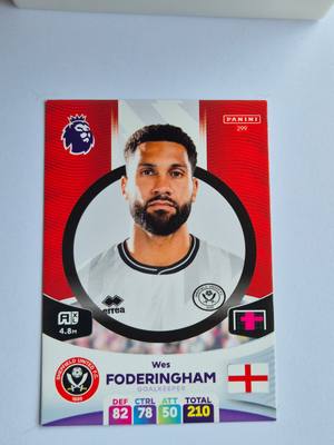 Wes Foderingham – Sheffield United – Panini Premier League #299 – Sheffield United FC gyűjtői kártya