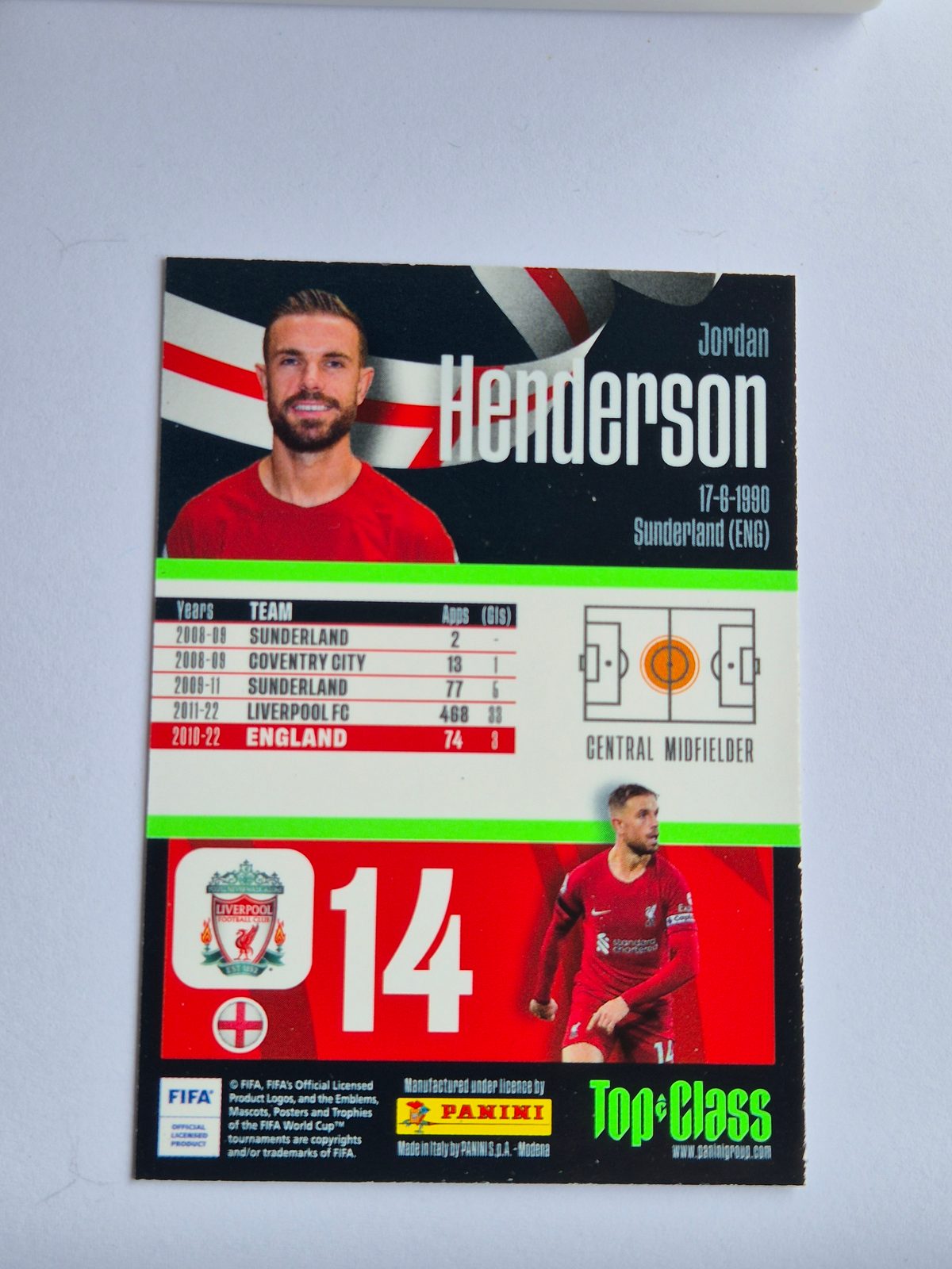 Jordan Henderson - Liverpool FC - Panini Top Class Master Class #243