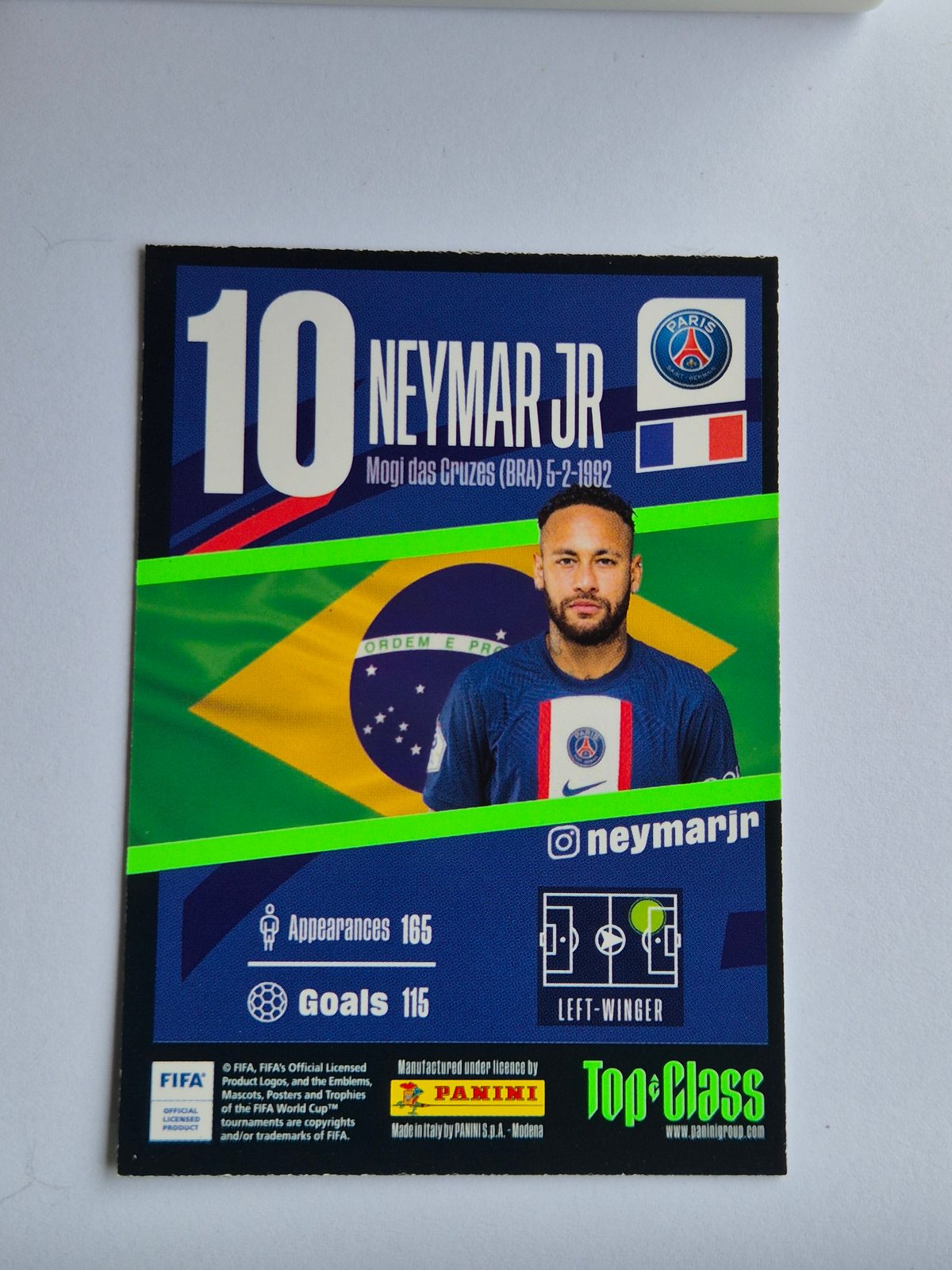 Neymar Jr - Paris Saint-Germain - Panini Top Class Rainbow Master #215