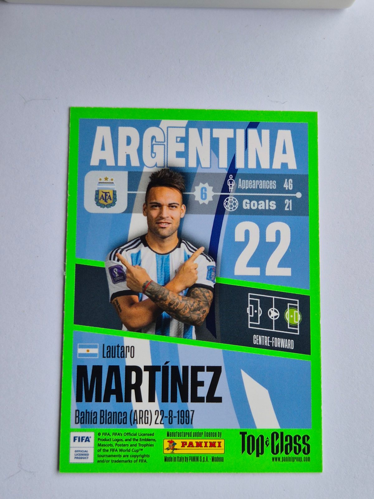Lautaro Martínez – Argentina – Panini Top Class 2022/23 #119