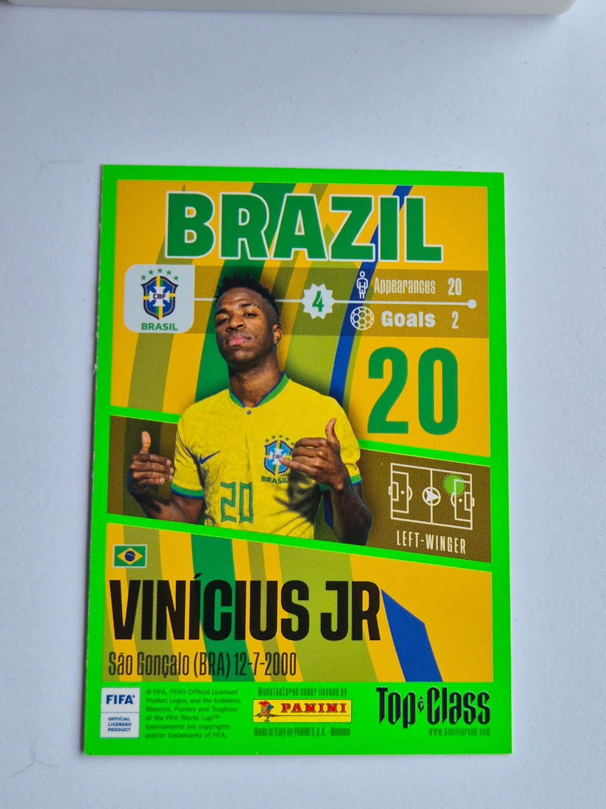 Vinícius Jr – Brazília – Panini Top Class #102 Base