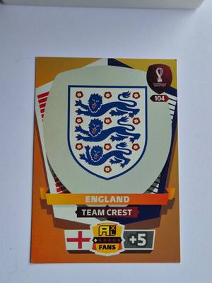England – Team Crest – Panini Match Attax FIFA World Cup Qatar 2022 #104 Base – Angol válogatott – Match Attax – 2022/23 gyűjtői kártya
